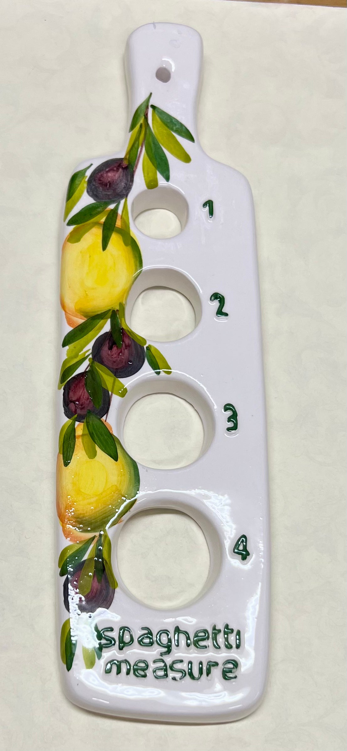 MISURA SPAGHETTI IN CERAMICA DIPINTI A MANO