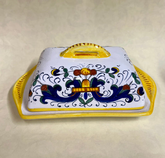 PORTA BURRO IN CERAMICA DIPINTO A MANO STILE DERUTA