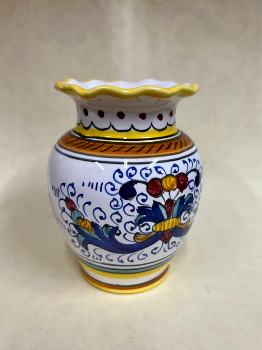 VASO PICCOLO IN CERAMICA DIPINTO A MANO IN STILE DERUTA