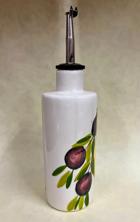OLIERA IN CERAMICA DIPINTA A MANO CILINDRICA