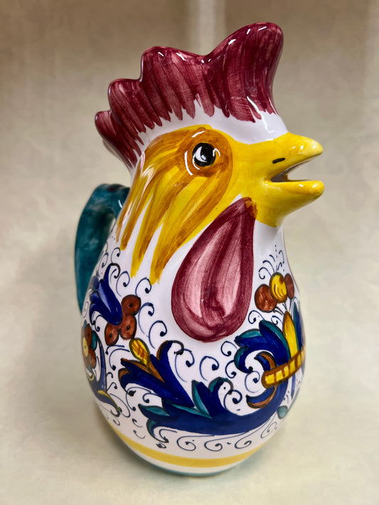 BROCCA GALLO IN CERAMICA DIPINTA A MANO (versione grande)
