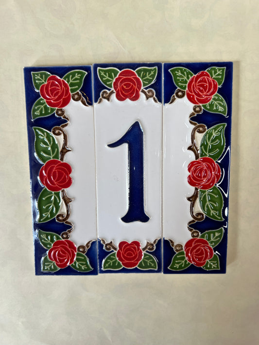 HAND PAINTED CERAMIC HOUSE NUMBERS AND LETTERS