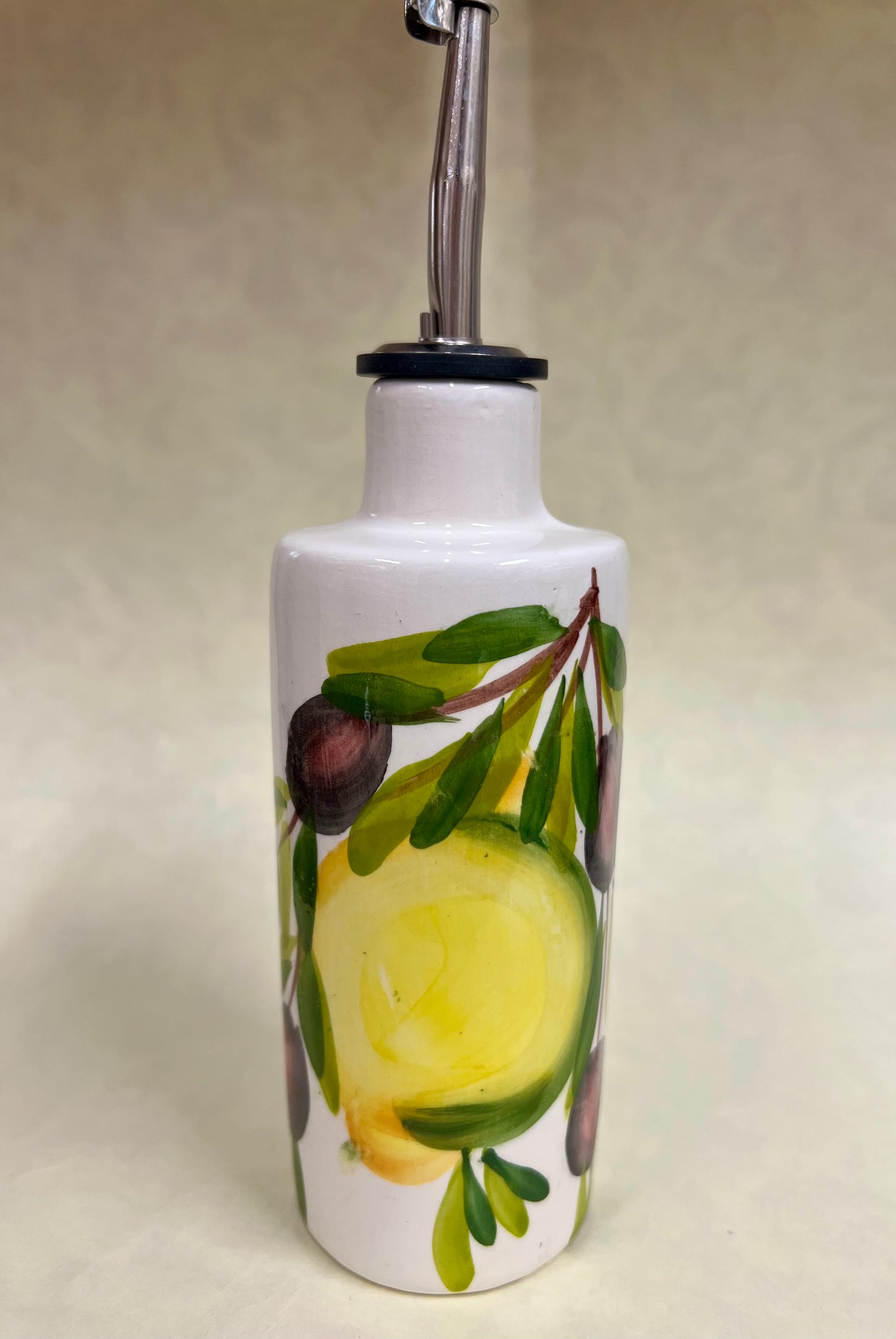 OLIERA IN CERAMICA DIPINTA A MANO CILINDRICA